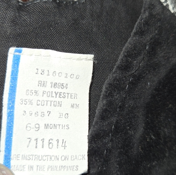 VINTAGE Baby Boy, Black Velvet Romper - Picture 4 of 11